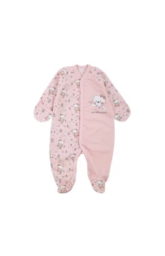 Ползунки с начесом для девочки ,.розовый/бежевый ,100%хлопок ,Flamingo .