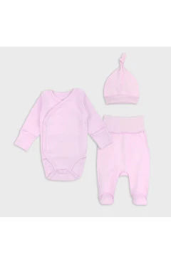 Комплект для девочки (боди,ползунки,чепчик) ,розовый* ,100%хлопок ,Flamingo .