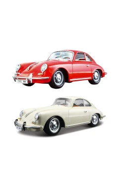 Автомодель - PORSCHE 356B (1961) (ассорти слоновая кость, красный, 1:24), арт. 18-22079