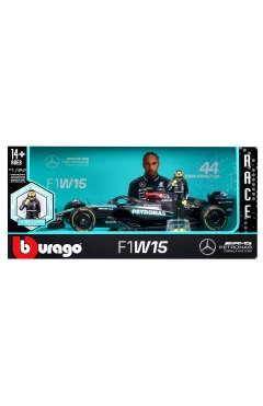 Автомодель з фігуркою – mercedes-amg petronas f1 w15 (2024) (1:24), арт. 18-28069 (#44)