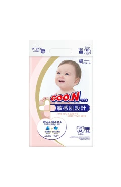 Подгузники GOO.N Plus для детей 6-11 кг (размер м, на липучках, унисекс, 56 шт), арт. 21000628