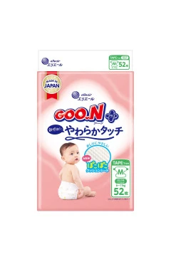 Подгузники GOO.N Plus для детей 6-11 кг (размер м, на липучках, унисекс, 52 шт), арт. 21001497