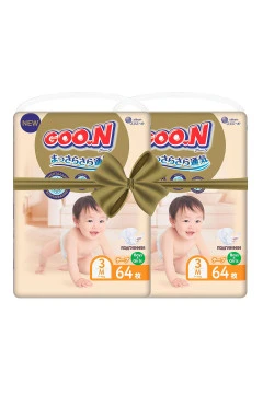 Подгузники GOO.N Premium Soft для детей 7-12 kg (размер 3(M), на липучках, унисекс, 128 шт)