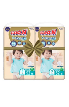 Подгузники GOO.N Premium Soft для детей 9-14 kg (размер 4(L), на липучках, унисекс, 104 шт)