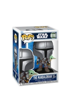 Игровая фигурка FUNKO POP! серии "Мандалорец" - Мандалорец с грогу на спине, арт. 90443