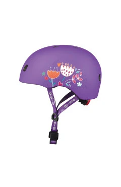 Захисний шолом MICRO - ФІОЛЕТОВИЙ З КВІТАМИ (48–53 cm, S)