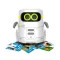 Умный робот AT-ROBOT 2 с сенсорным управлением и обучающими карточками белый укр, арт. AT002-01-UKR