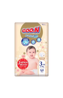 Подгузники GOO.N Premium Soft 3(M) 5-9 кг унисекс на липучках 64 шт, арт. F1010101-154