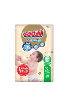 Подгузники-трусики GOO.N Premium Soft 7-12 кг размер 3 M унисекс 50 шт, арт. F1010101-156