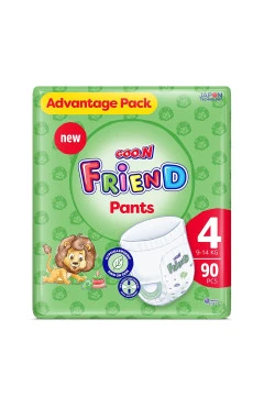 Трусики-подгузники GOO.N FRIEND для детей 9-14 кг (размер 4, унисекс, 90 шт), арт. F1010117-004