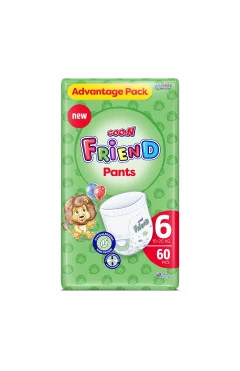 Трусики-подгузники GOO.N FRIEND для детей 15-25 кг (размер 6, унисекс, 60 шт), арт. F1010117-006