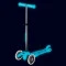 Самокат MICRO серії  "Mini Deluxe Glow LED" - Льодовик АКВА (до 50 kg, 3-х колісний, світло)
