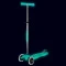 Самокат MICRO Maxi Deluxe Glow LED желейний зелений до 50 кг 3 колеса світло, арт. MMD365