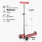 Самокат MICRO Maxi Deluxe Glow LED червона аура до 50 кг 3 колеса світло, арт. MMD368