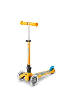 Самокат Micro Mini Deluxe Foldable LED абрикосовий складний 3 колеса до 50 кг, арт. MMD397