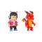 Набор фигурок Stumble Guys Оператор Джина и Дракон Инферно 6 см 2 шт, арт. SG2015-7
