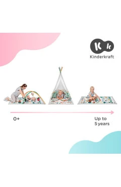 Розвиваючий килимок-палатка 3 в 1 kinderkraft little gardener, арт. 300708