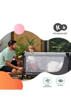 Ліжко-манеж Kinderkraft Leody grey (KCLEOD00GRY0000), арт. 300705