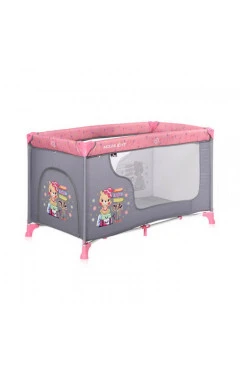 Манеж-кровать Lorelli MOONLIGHT 1L (pink travelling) серий/розовый