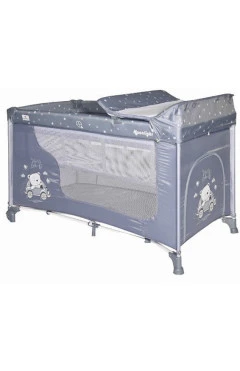 Манеж-кровать Lorelli MOONLIGHT 2L (silver blue car) с пеленатором, синий