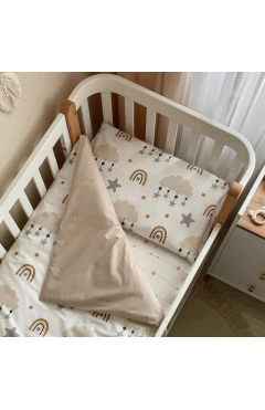 Змінна постіль Baby Mix Хмаринки із зірочками бежеві, арт. 0391636