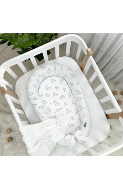 Кокон Baby Design зайчики на белом, арт. 5019250