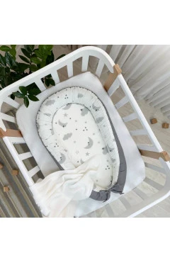 Кокон Baby Design хмари сірі з місяцем, арт. 5019487