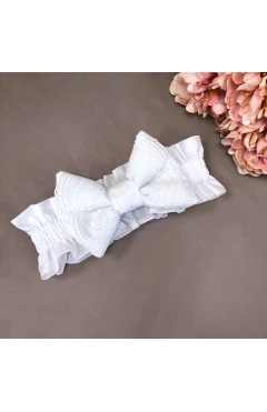 Бант на резинке (кружево) белый, арт. 890032