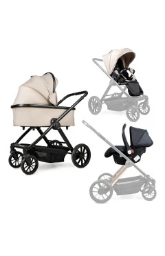 Коляска 3в1 з авто кріслом Ninos Estrella beige black, арт. NE3V12024BGB