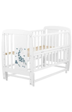 Кровать Babyroom Жирафик маятник, откидной бок DJMO-02  бук белый