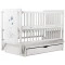 Кровать Babyroom Медвежонок M-03 маятник, ящик, откидной бок  бук белый,  код товара: 624464
