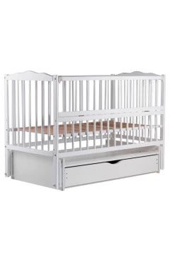 Кровать Babyroom Веселка маятник, ящик, откидной бок DVMYO-3  бук белый