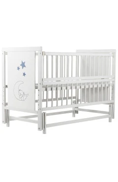 Кровать Babyroom Медвежонок M-02 маятник, откидной бок  бук белый