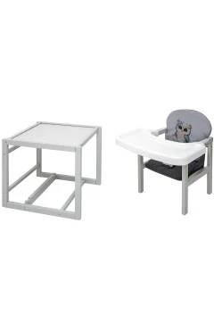 Стульчик-трансформер Babyroom Пеппи-250 серый / графит (сова), арт. 680979