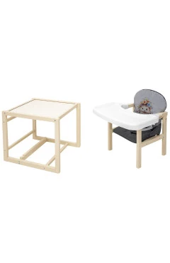 Стульчик-трансформер Babyroom Пеппи-260 слоновая кость серый графит ежик цветы, арт. 680986