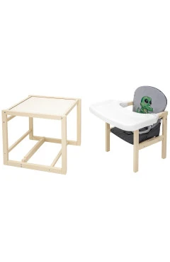 Стульчик-трансформер Babyroom Пеппи-260 слоновая кость серый / графит (крокодил), арт. 680988
