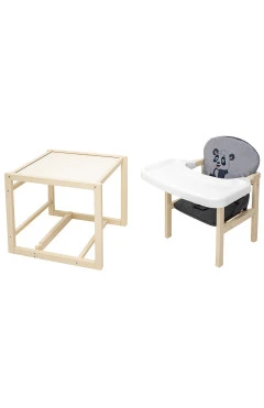 Стульчик-трансформер Babyroom Пеппи-260 слоновая кость серый / графит (панда), арт. 680989