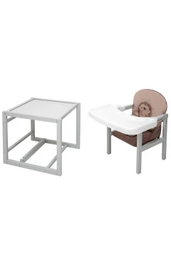 Стул-трансформер Babyroom Пеппи-250 серый капучино / шоколад (ежик, сердца), арт. 680971