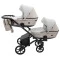 Коляска 2 в 1 для двійні Bair Kiwi DUO ECO BKD-32/33 бежевий / капучіно, арт. 681042