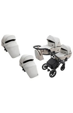 Коляска 2 в 1 для двійні Bair Kiwi DUO ECO BKD-32/33 бежевий / капучіно, арт. 681042