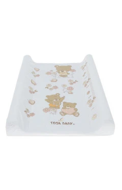 Пеленальная доска жесткая Tega TEDDY BEAR Changing Pad 70x50 cm MS-009-118 white pearl (белый)