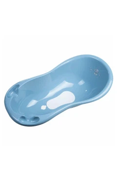 Ванна Maltex Bear 100 см с пробкой и антискользящим ковриком голубая 2138_36, арт. 681196