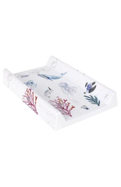 Повивальна дошка жорстка Ceba Baby Hard short changing pad (50x70 cm) Comfort W-203-123-652 watercolor world ocean