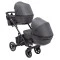 Коляска 2 в 1 для двойни Bair Kiwi DUO Soft BKD-219-1 графит, арт. 681857