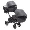 Коляска 2 в 1 для двойни Bair Kiwi DUO Soft BKD-219-1 графит, арт. 681857