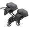 Коляска 2 в 1 для двойни Bair Kiwi DUO Soft BKD-219-1 графит, арт. 681857
