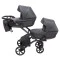 Коляска 2 в 1 для двойни Bair Kiwi DUO Soft BKD-219-1 графит, арт. 681857