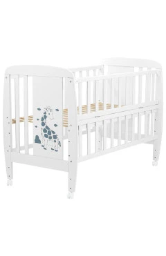 Кровать Babyroom Жирафик откидной бок, колеса DJO-01  бук белый