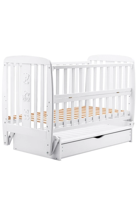 Кровать Babyroom Друзья, маятник, ящик, откидной бок DDMYO-3  бук белый, 626196