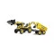 Детский трактор Falk 2086W Komatsu с педалями, прицепом и ковшами желтый